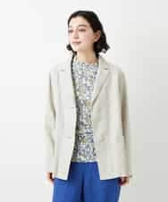 NHDGE40430 GIANNI LO GIUDICE(小さいサイズ)(メゾン ドゥ サンク) [セットアップ対応]デニム調リネンジャケット ベージュ
