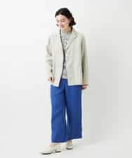 NHDGE40430 GIANNI LO GIUDICE(小さいサイズ)(メゾン ドゥ サンク) [セットアップ対応]デニム調リネンジャケット ベージュ