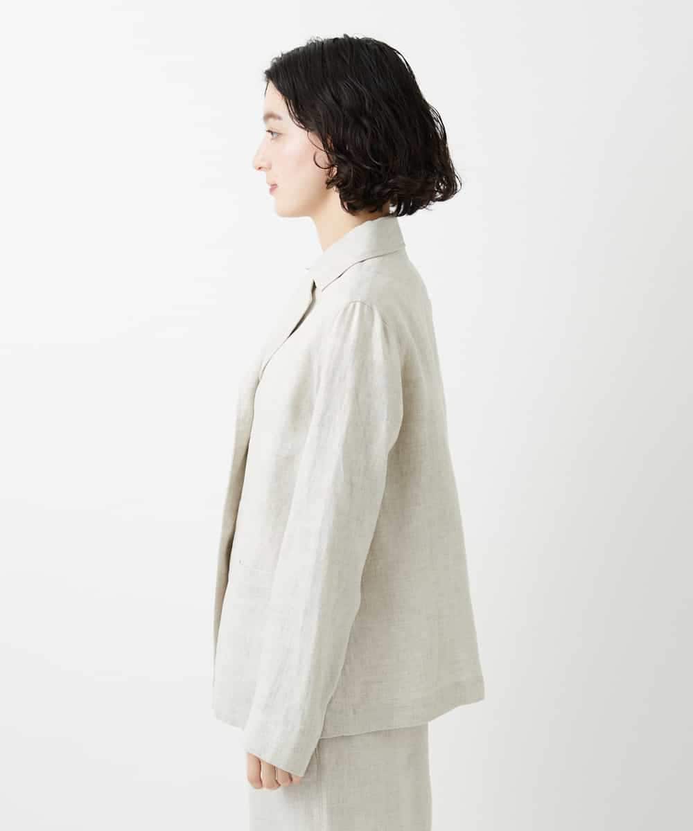 NHDGE40430 GIANNI LO GIUDICE(小さいサイズ)(メゾン ドゥ サンク) [セットアップ対応]デニム調リネンジャケット ベージュ