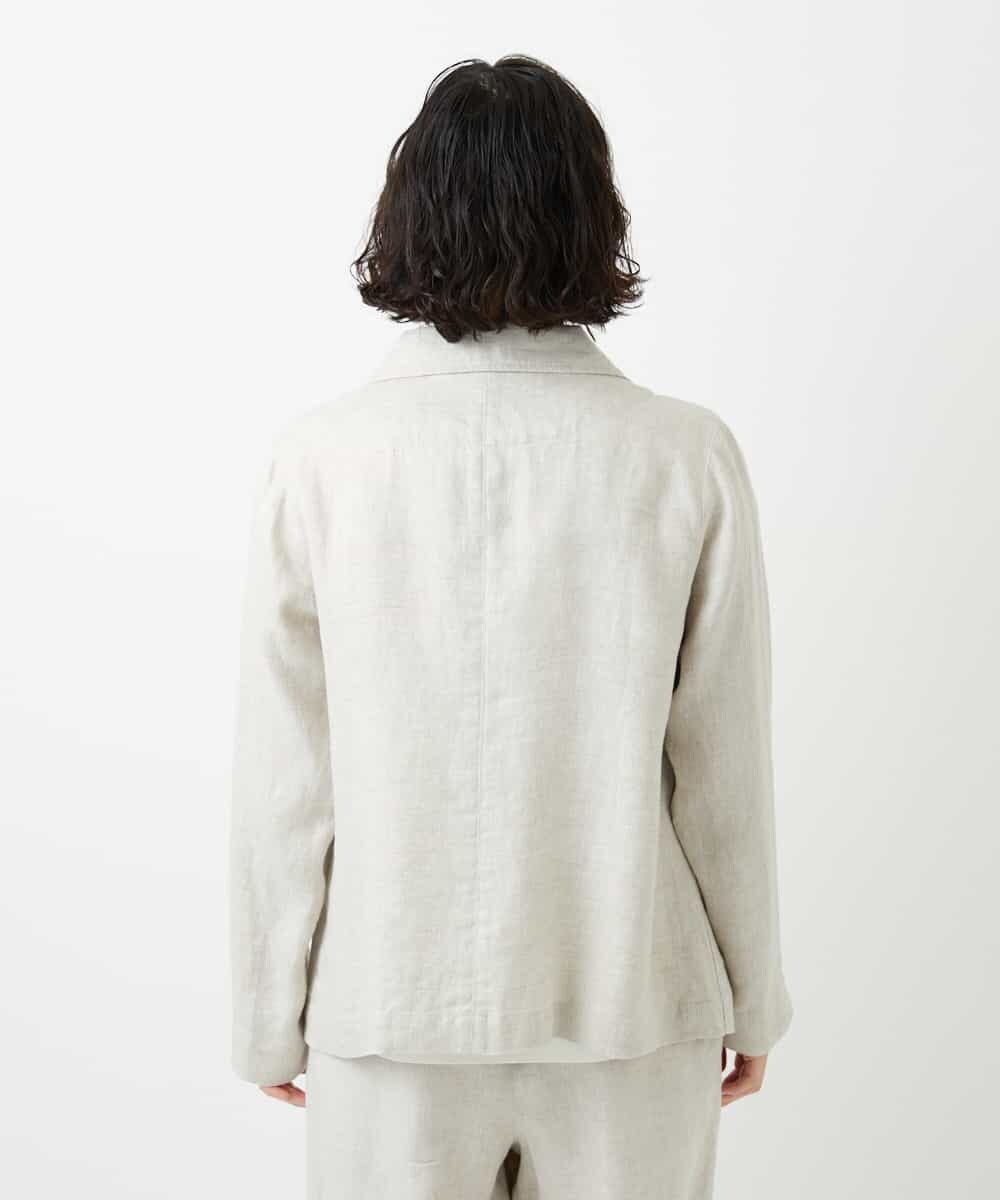 NHDGE40430 GIANNI LO GIUDICE(小さいサイズ)(メゾン ドゥ サンク) [セットアップ対応]デニム調リネンジャケット ベージュ