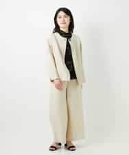 NHDGE50430 GIANNI LO GIUDICE(小さいサイズ)(メゾン ドゥ サンク) [セットアップ対応]リネンステッチストライプジャケット ベージュ