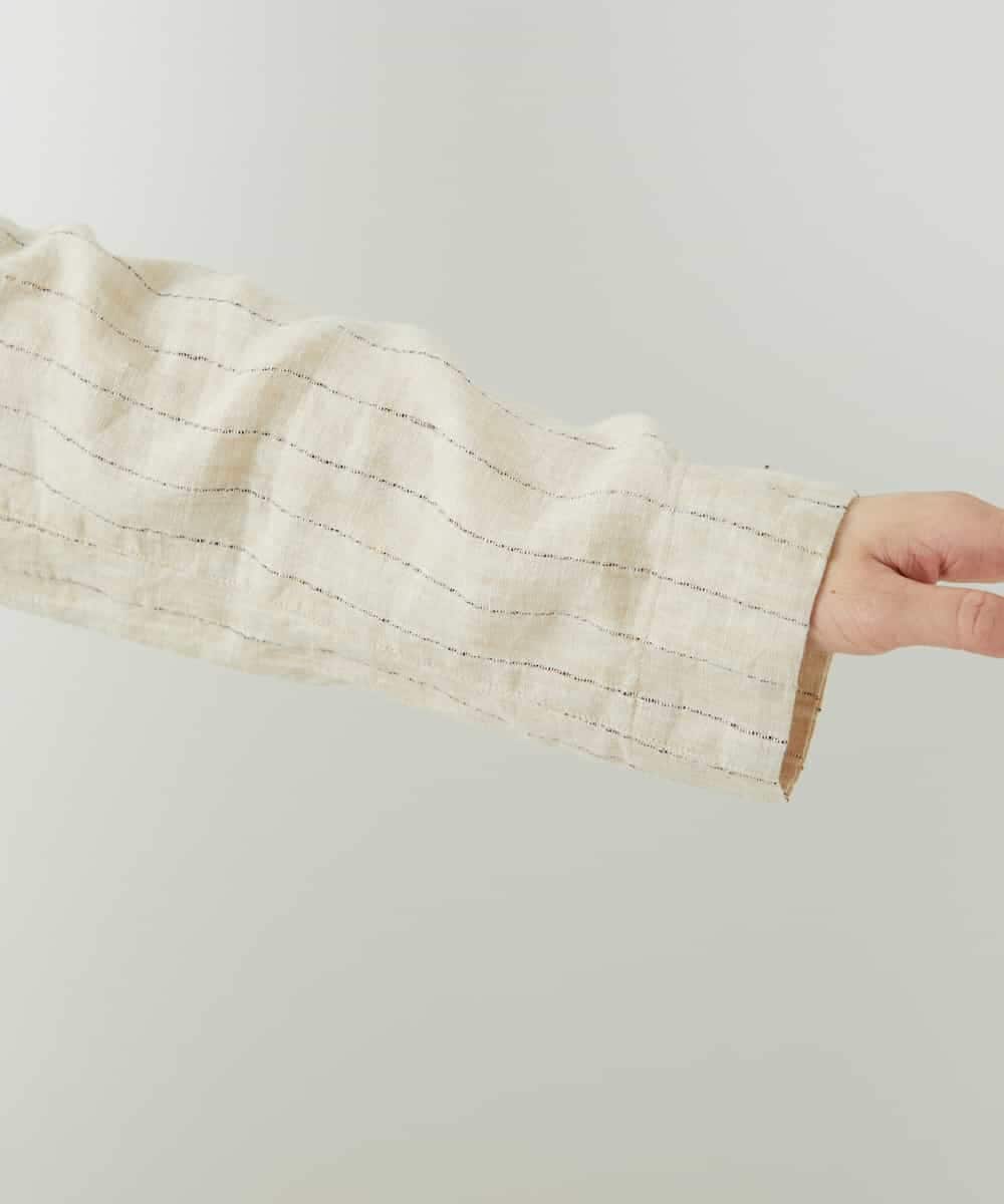 NHDGE50430 GIANNI LO GIUDICE(小さいサイズ)(メゾン ドゥ サンク) [セットアップ対応]リネンステッチストライプジャケット ベージュ