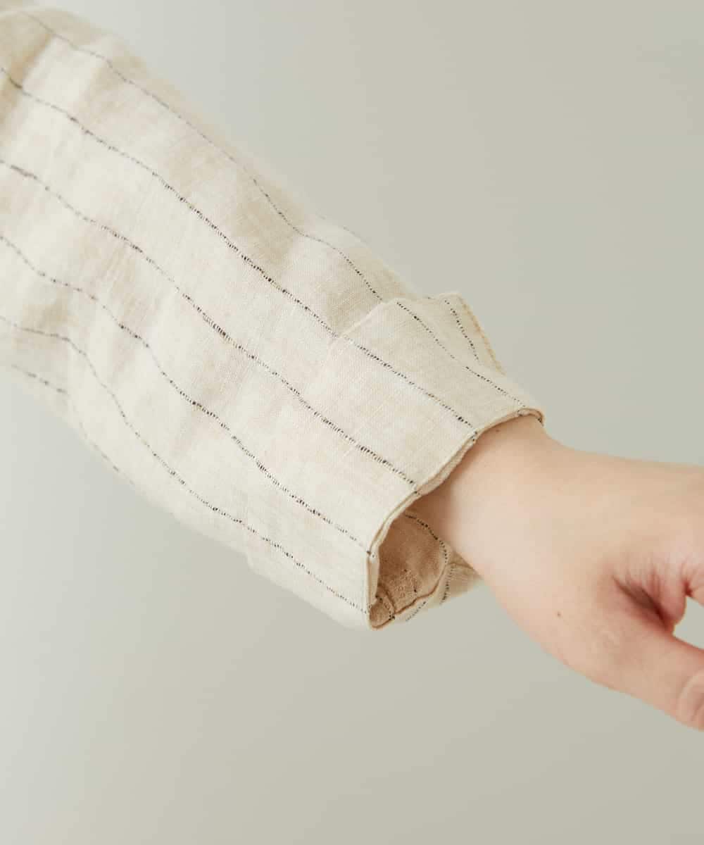 NHDGE50430 GIANNI LO GIUDICE(小さいサイズ)(メゾン ドゥ サンク) [セットアップ対応]リネンステッチストライプジャケット ベージュ