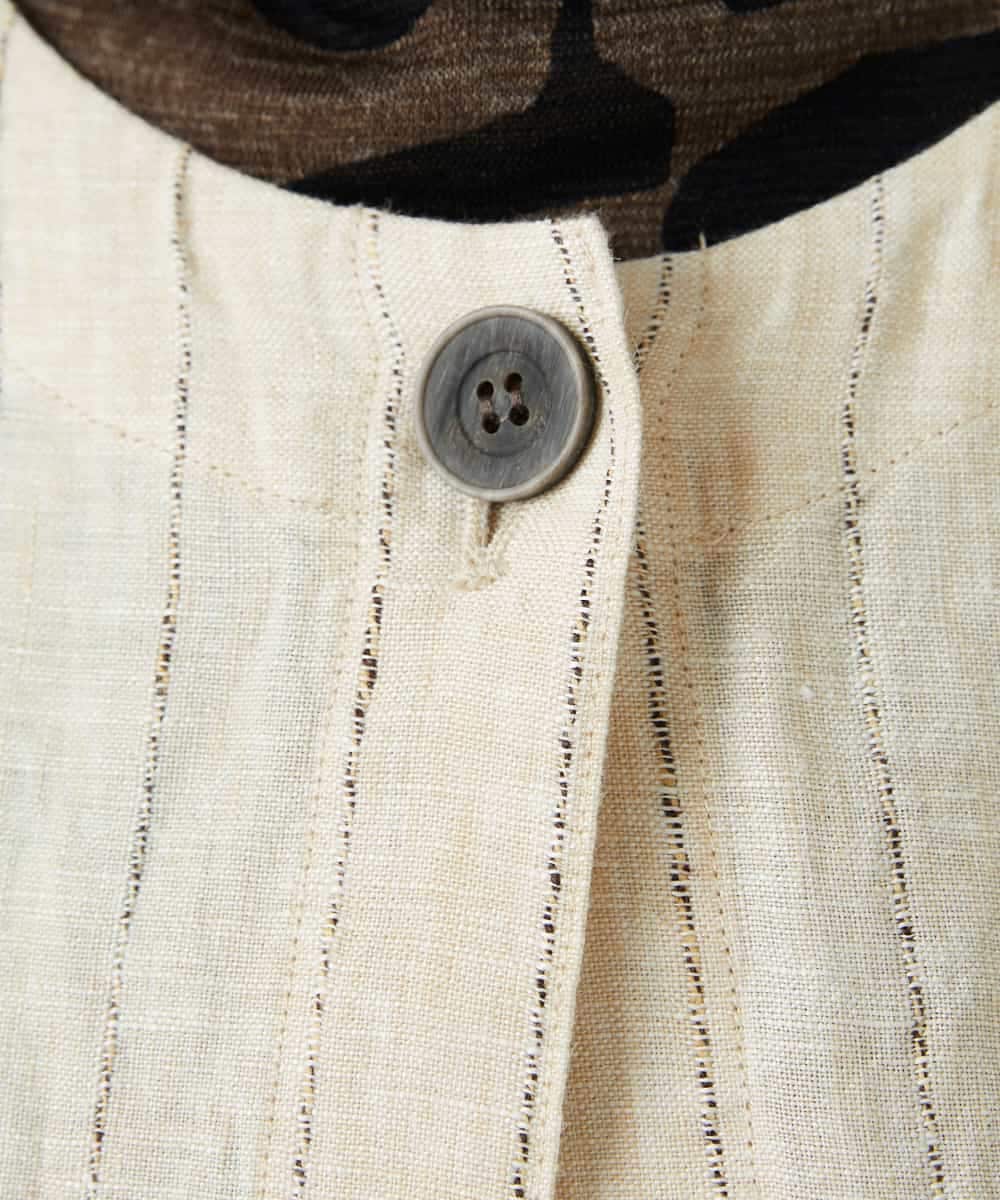 NHDGE50430 GIANNI LO GIUDICE(小さいサイズ)(メゾン ドゥ サンク) [セットアップ対応]リネンステッチストライプジャケット ベージュ