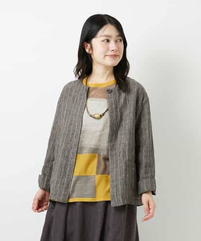 NHDGE50430 GIANNI LO GIUDICE(小さいサイズ) [セットアップ対応]リネンステッチストライプジャケット