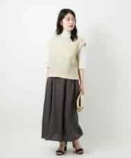 NHDGE51300 GIANNI LO GIUDICE(小さいサイズ)(メゾン ドゥ サンク) [セットアップ対応]リネンステッチストライプベスト ブラック