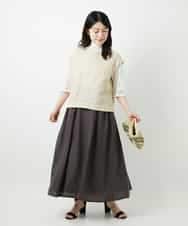 NHDGE51300 GIANNI LO GIUDICE(小さいサイズ)(メゾン ドゥ サンク) [セットアップ対応]リネンステッチストライプベスト ブラック