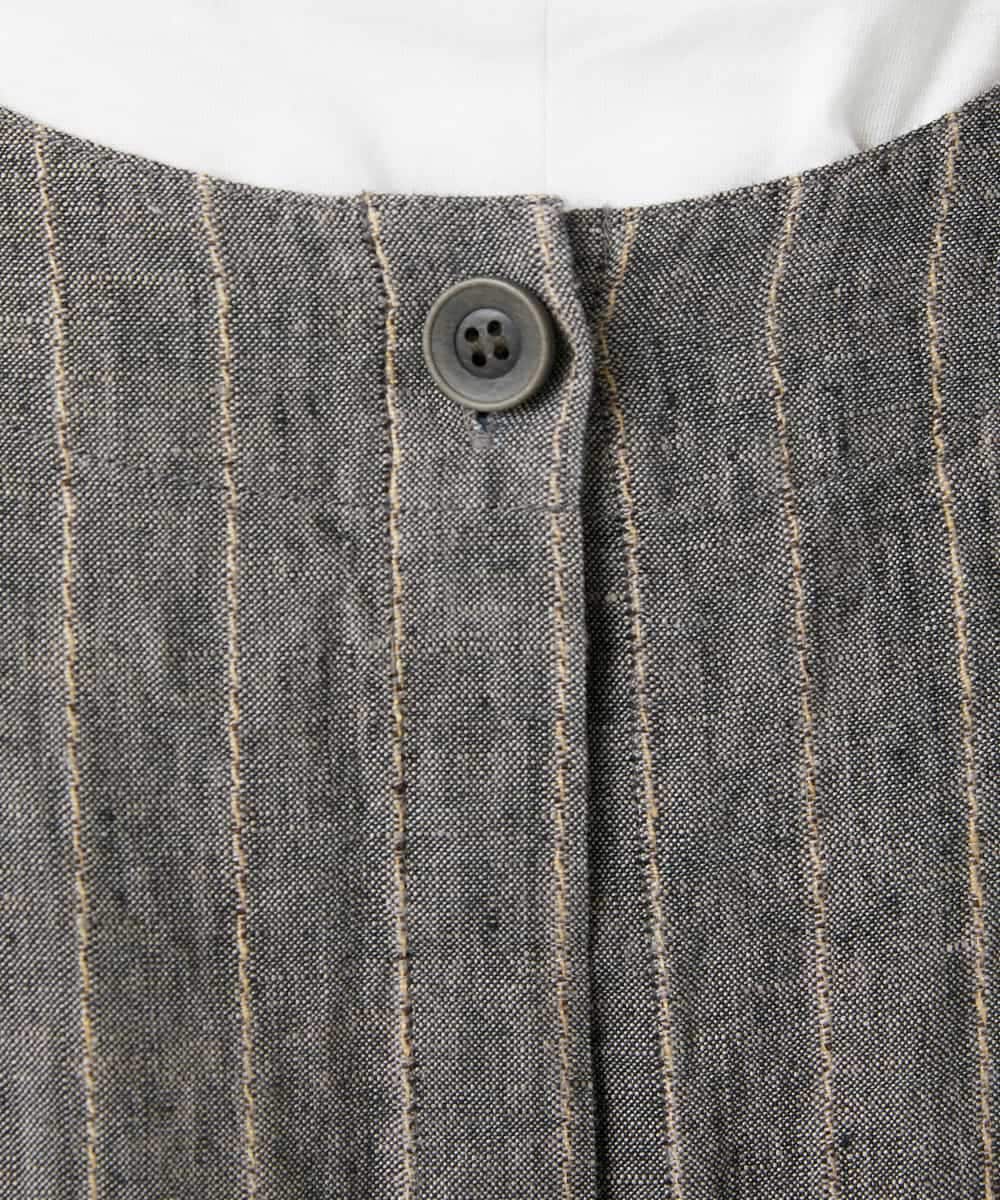 NHDGE51300 GIANNI LO GIUDICE(小さいサイズ)(メゾン ドゥ サンク) [セットアップ対応]リネンステッチストライプベスト ブラック