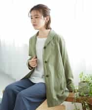 NHDGF26360 GIANNI LO GIUDICE(小さいサイズ)(メゾン ドゥ サンク) コットンナチュラルワッシャージャケット グリーン