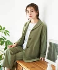 NHDGF26360 GIANNI LO GIUDICE(小さいサイズ)(メゾン ドゥ サンク) コットンナチュラルワッシャージャケット グリーン