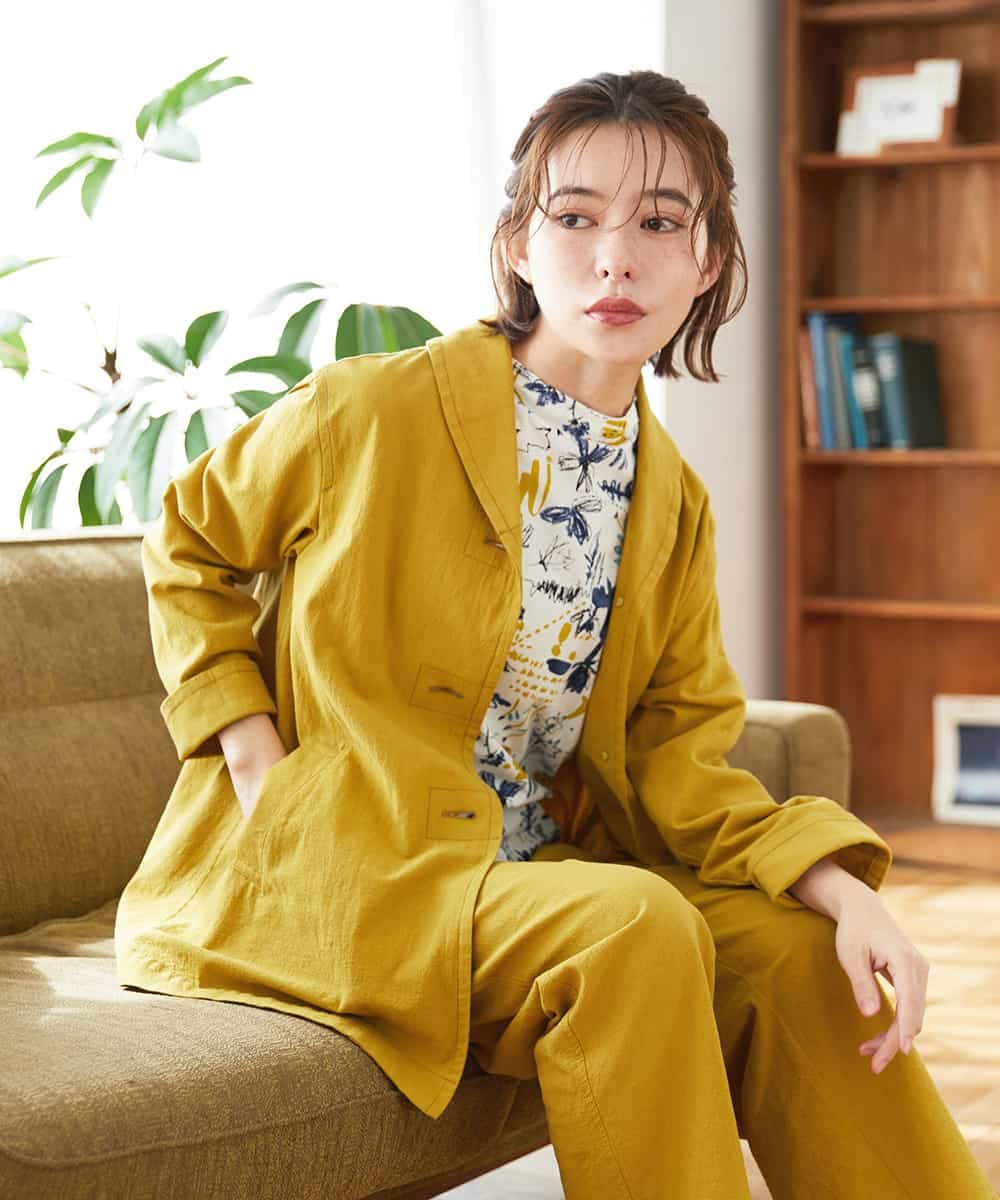 NHDGF26360 GIANNI LO GIUDICE(小さいサイズ)(メゾン ドゥ サンク) コットンナチュラルワッシャージャケット グリーン