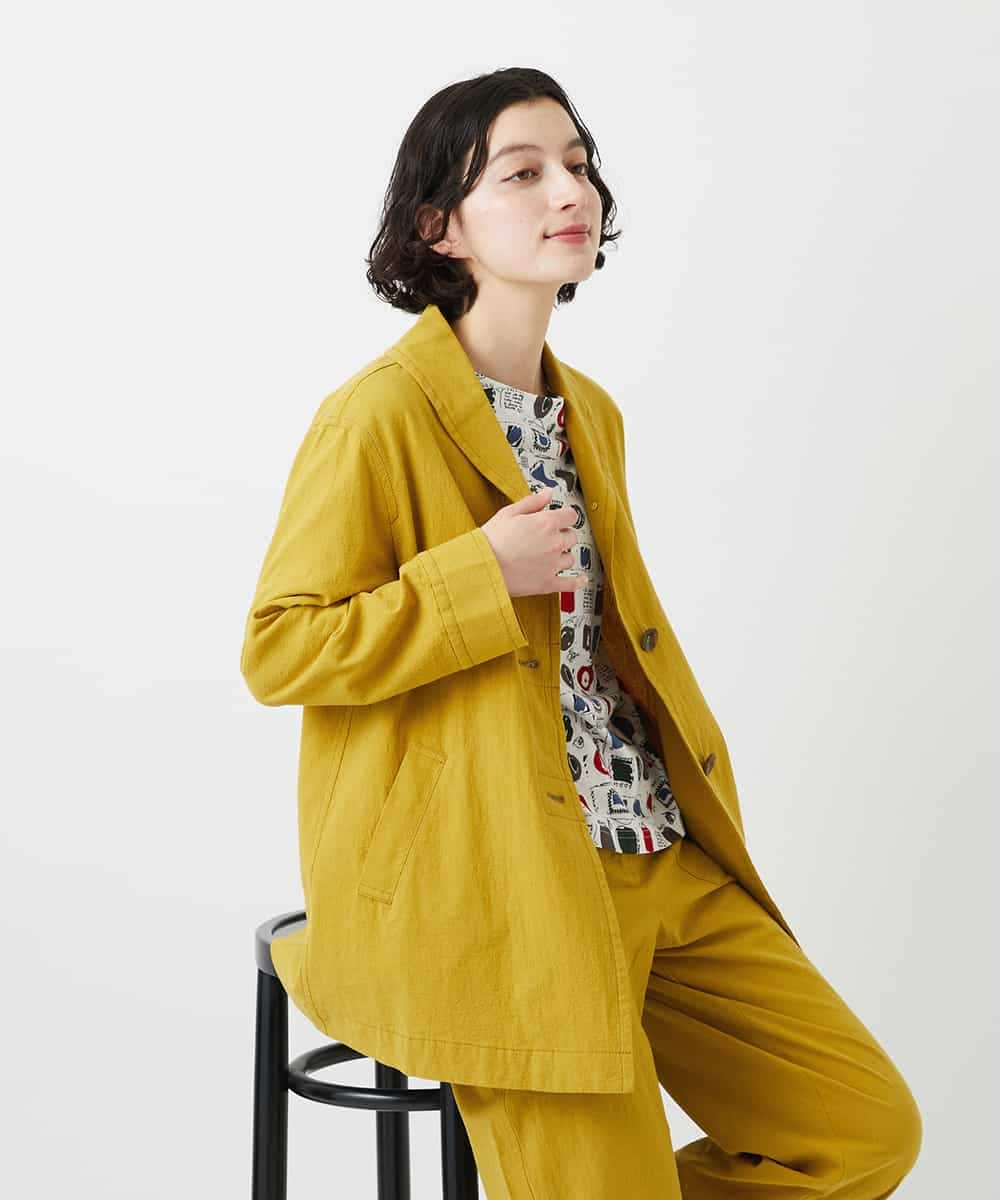 NHDGF26360 GIANNI LO GIUDICE(小さいサイズ)(メゾン ドゥ サンク) コットンナチュラルワッシャージャケット グリーン