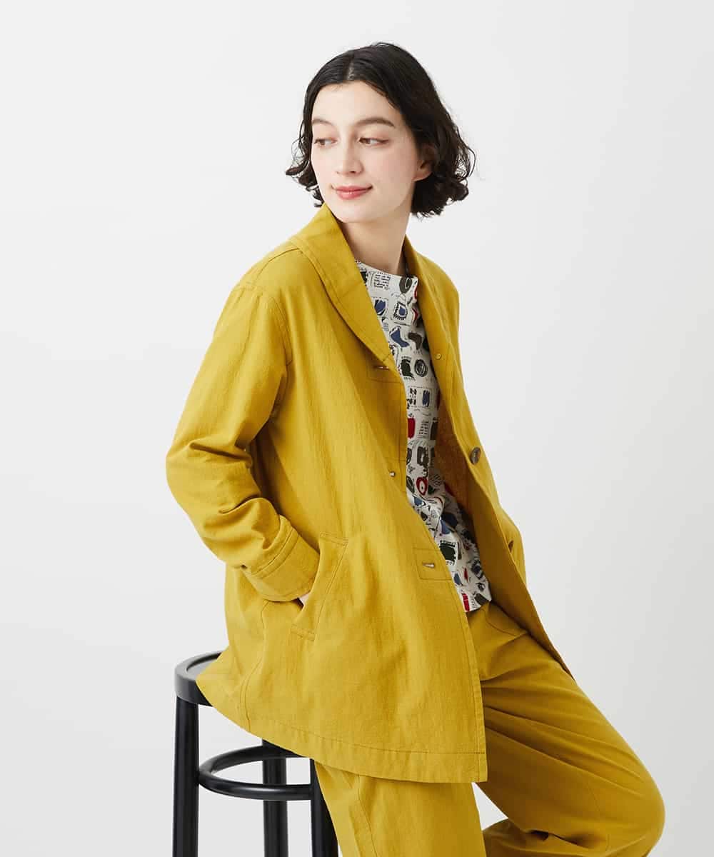 NHDGF26360 GIANNI LO GIUDICE(小さいサイズ)(メゾン ドゥ サンク) コットンナチュラルワッシャージャケット グリーン