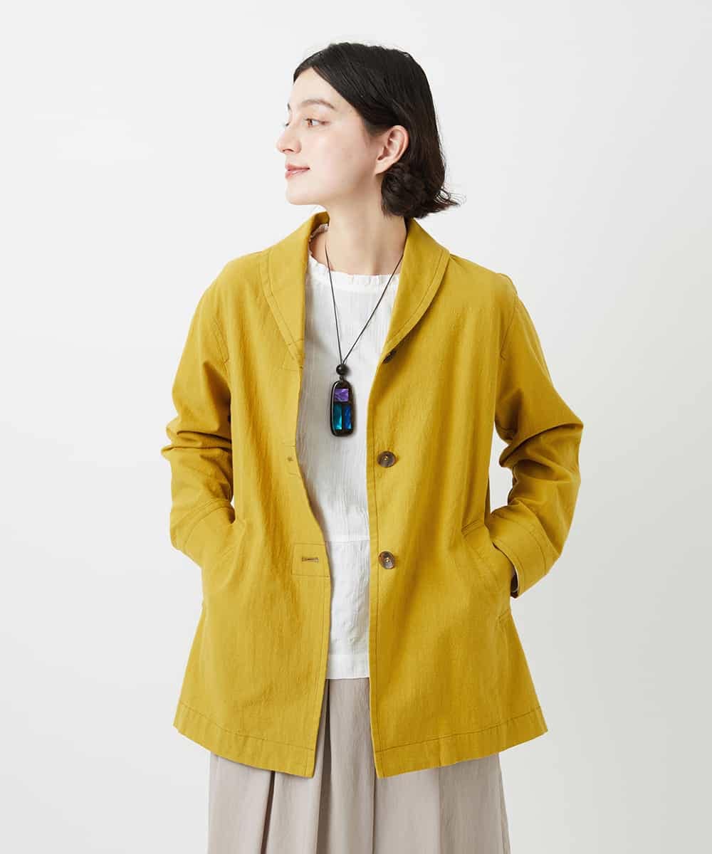 NHDGF26360 GIANNI LO GIUDICE(小さいサイズ)(メゾン ドゥ サンク) コットンナチュラルワッシャージャケット グリーン