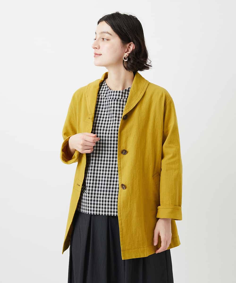 NHDGF26360 GIANNI LO GIUDICE(小さいサイズ)(メゾン ドゥ サンク) コットンナチュラルワッシャージャケット グリーン