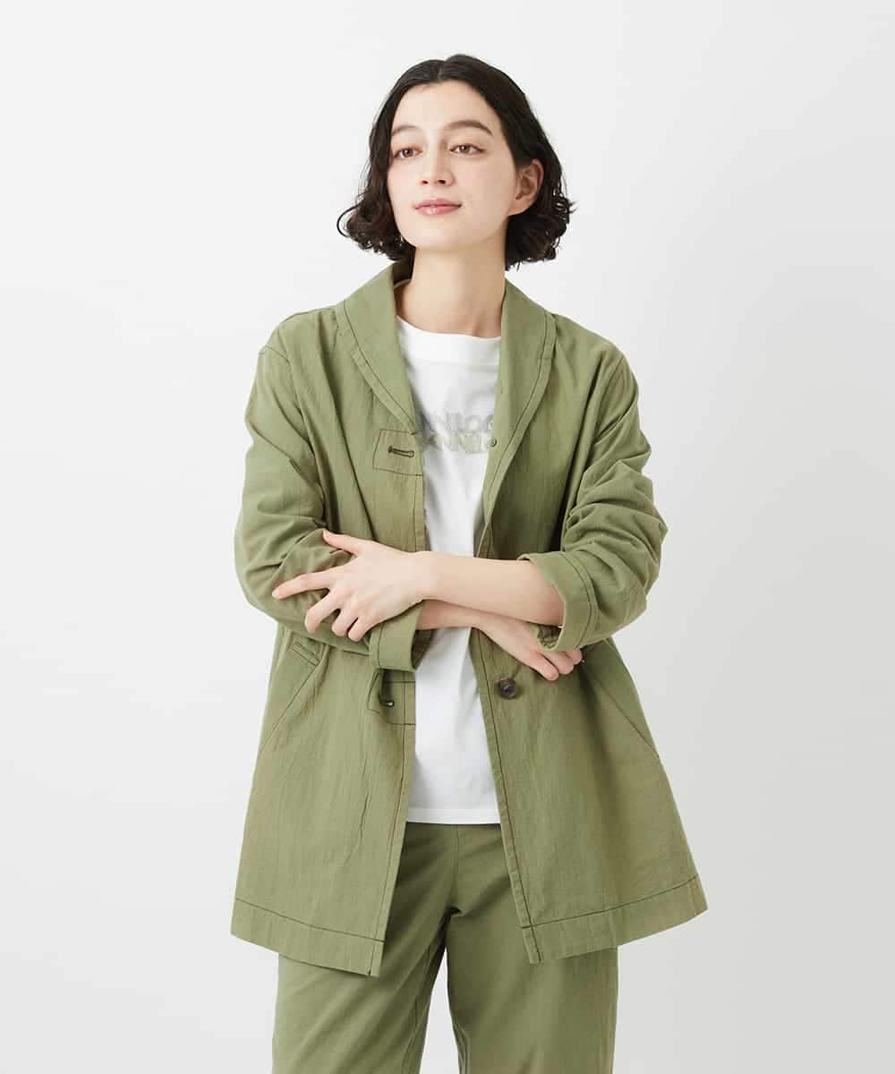 NHDGF26360 GIANNI LO GIUDICE(小さいサイズ)(メゾン ドゥ サンク) コットンナチュラルワッシャージャケット グリーン