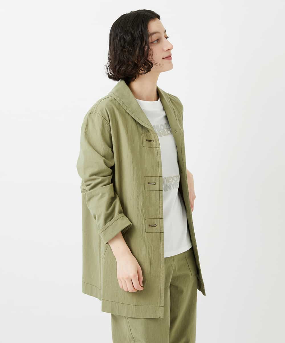 NHDGF26360 GIANNI LO GIUDICE(小さいサイズ)(メゾン ドゥ サンク) コットンナチュラルワッシャージャケット グリーン