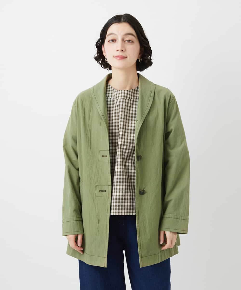 NHDGF26360 GIANNI LO GIUDICE(小さいサイズ)(メゾン ドゥ サンク) コットンナチュラルワッシャージャケット グリーン