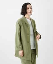 NHDGF26360 GIANNI LO GIUDICE(小さいサイズ)(メゾン ドゥ サンク) コットンナチュラルワッシャージャケット グリーン