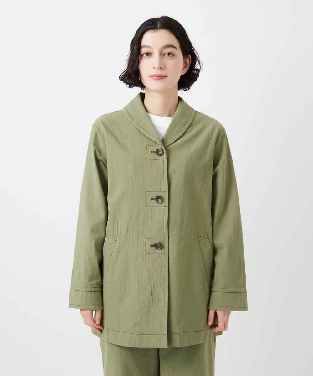 NHDGF26360 GIANNI LO GIUDICE(小さいサイズ)(メゾン ドゥ サンク) コットンナチュラルワッシャージャケット グリーン