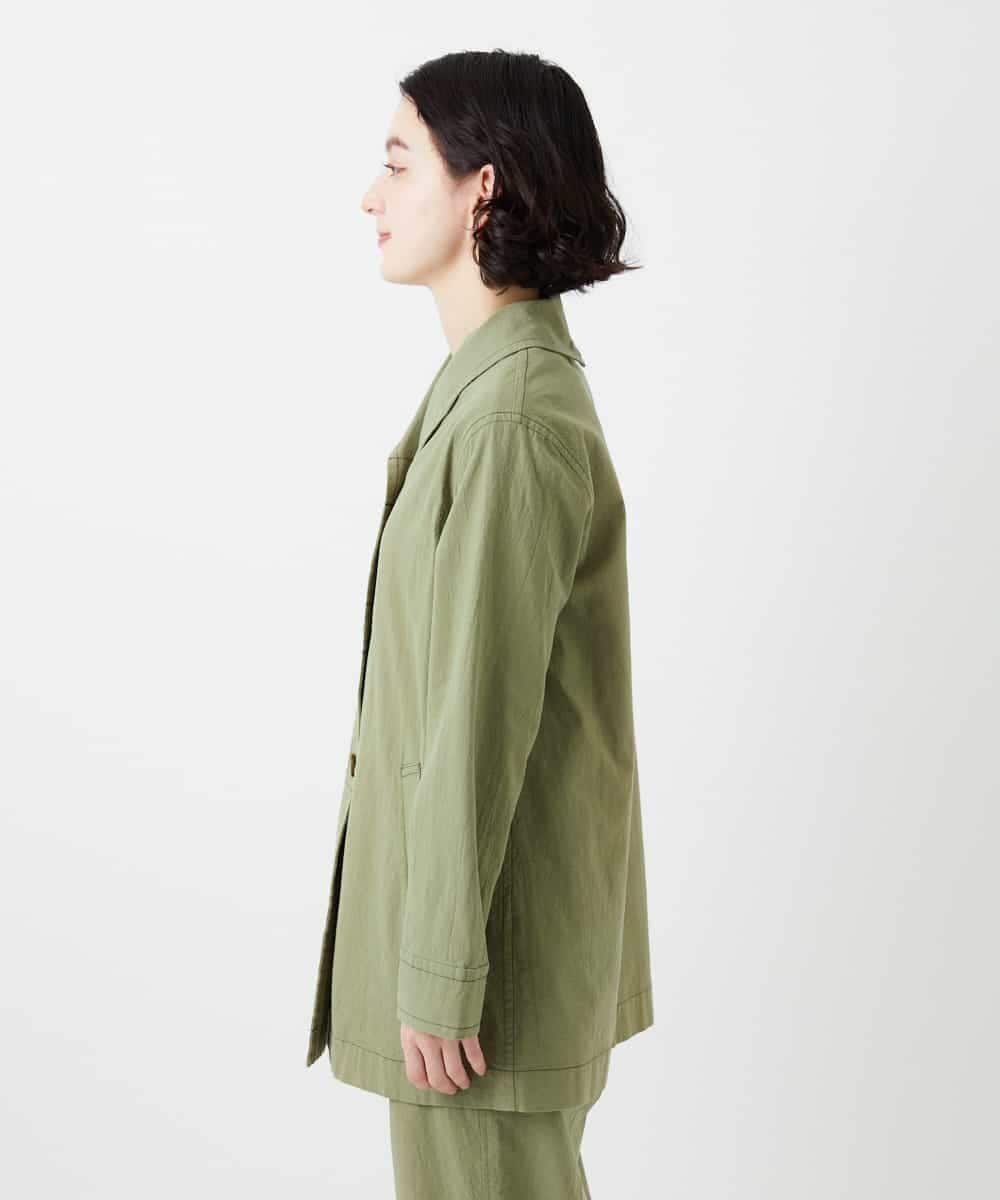 NHDGF26360 GIANNI LO GIUDICE(小さいサイズ)(メゾン ドゥ サンク) コットンナチュラルワッシャージャケット グリーン