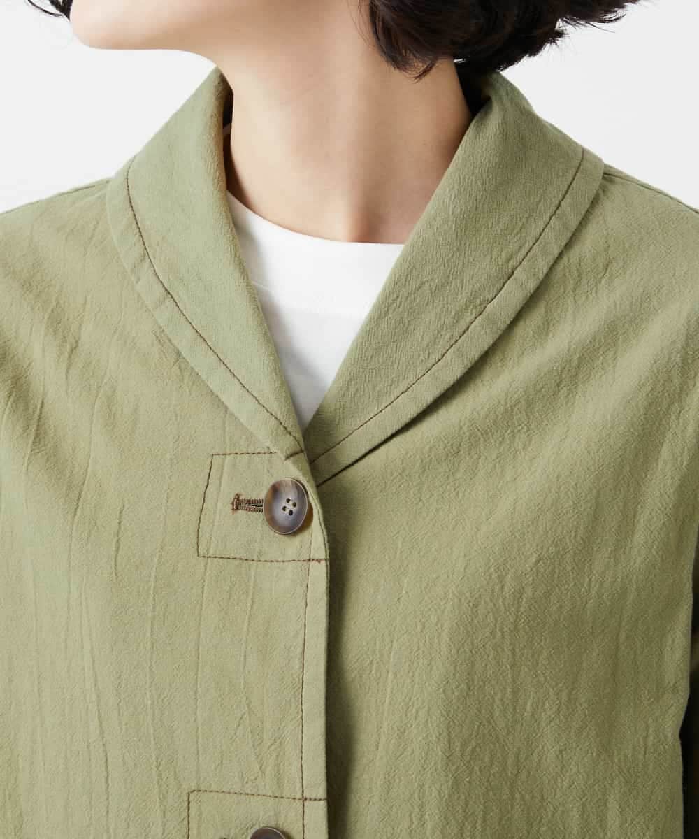 NHDGF26360 GIANNI LO GIUDICE(小さいサイズ)(メゾン ドゥ サンク) コットンナチュラルワッシャージャケット グリーン