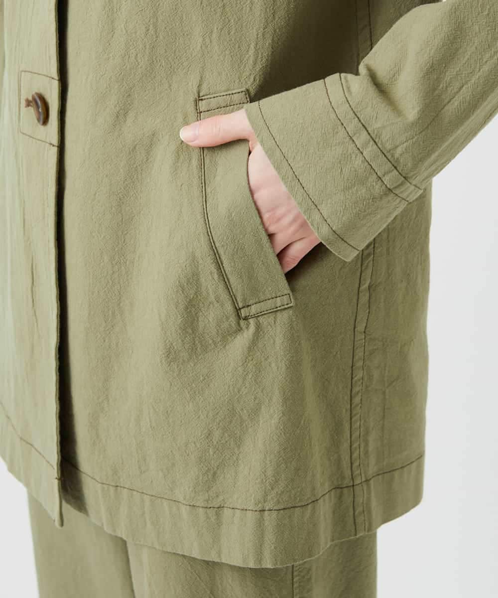 NHDGF26360 GIANNI LO GIUDICE(小さいサイズ)(メゾン ドゥ サンク) コットンナチュラルワッシャージャケット グリーン