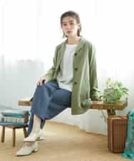 NHDGF26360 GIANNI LO GIUDICE(小さいサイズ)(メゾン ドゥ サンク) コットンナチュラルワッシャージャケット グリーン