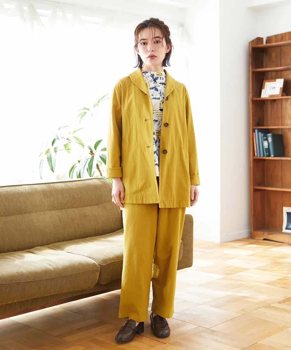 NHDGF26360 GIANNI LO GIUDICE(小さいサイズ)(メゾン ドゥ サンク) コットンナチュラルワッシャージャケット グリーン