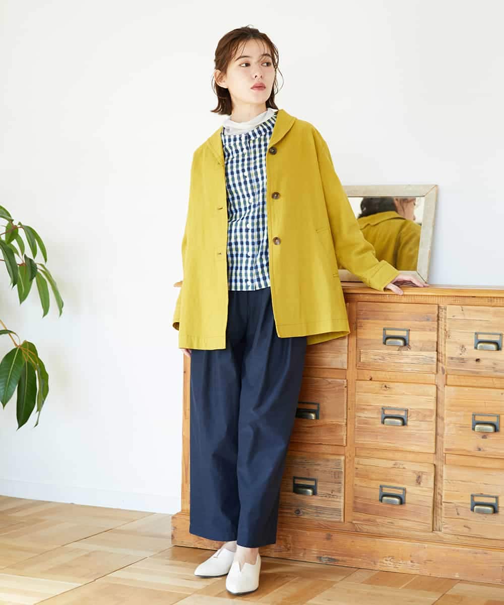 NHDGF26360 GIANNI LO GIUDICE(小さいサイズ)(メゾン ドゥ サンク) コットンナチュラルワッシャージャケット グリーン