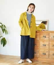 NHDGF26360 GIANNI LO GIUDICE(小さいサイズ)(メゾン ドゥ サンク) コットンナチュラルワッシャージャケット グリーン