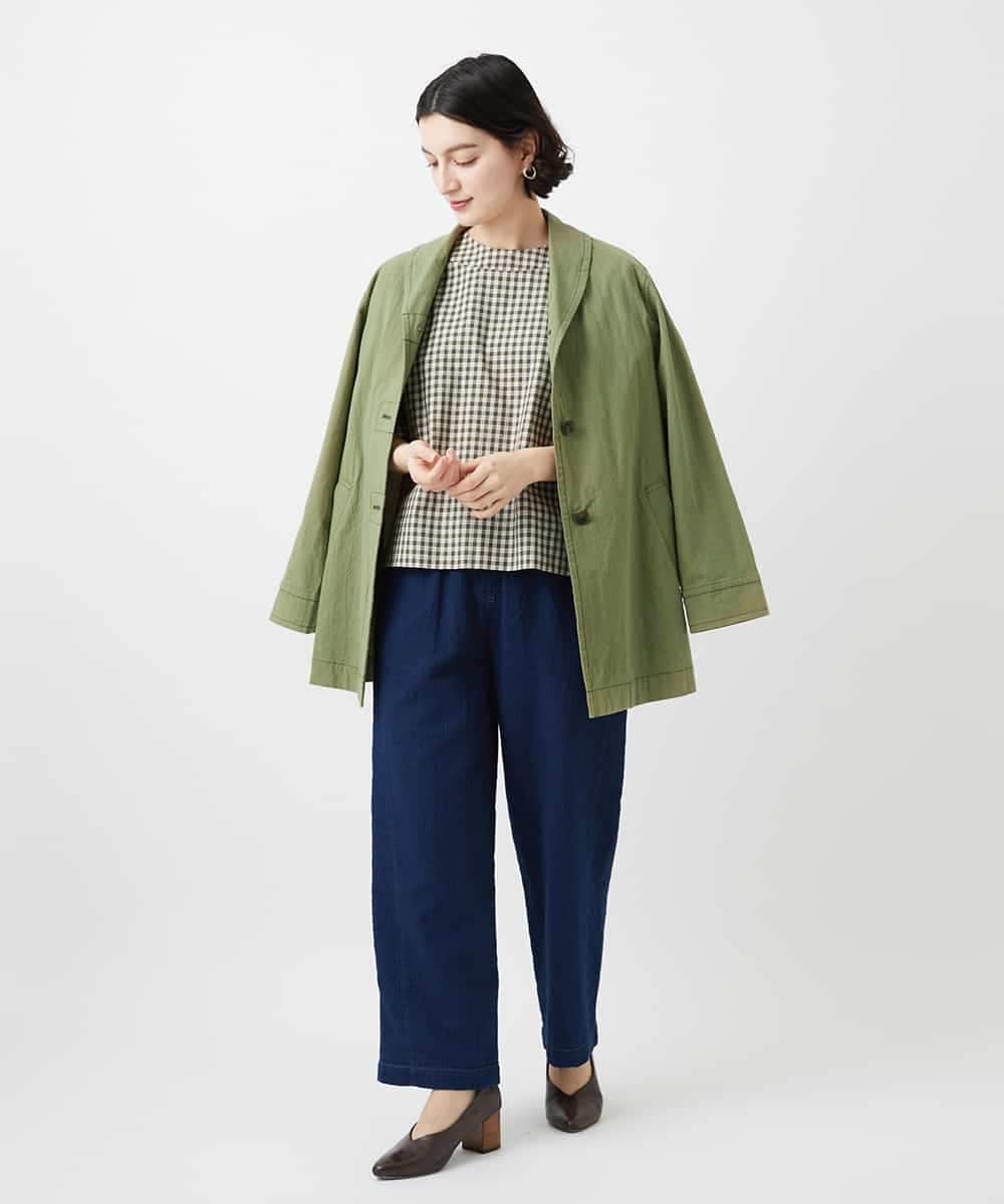 NHDGF26360 GIANNI LO GIUDICE(小さいサイズ)(メゾン ドゥ サンク) コットンナチュラルワッシャージャケット グリーン