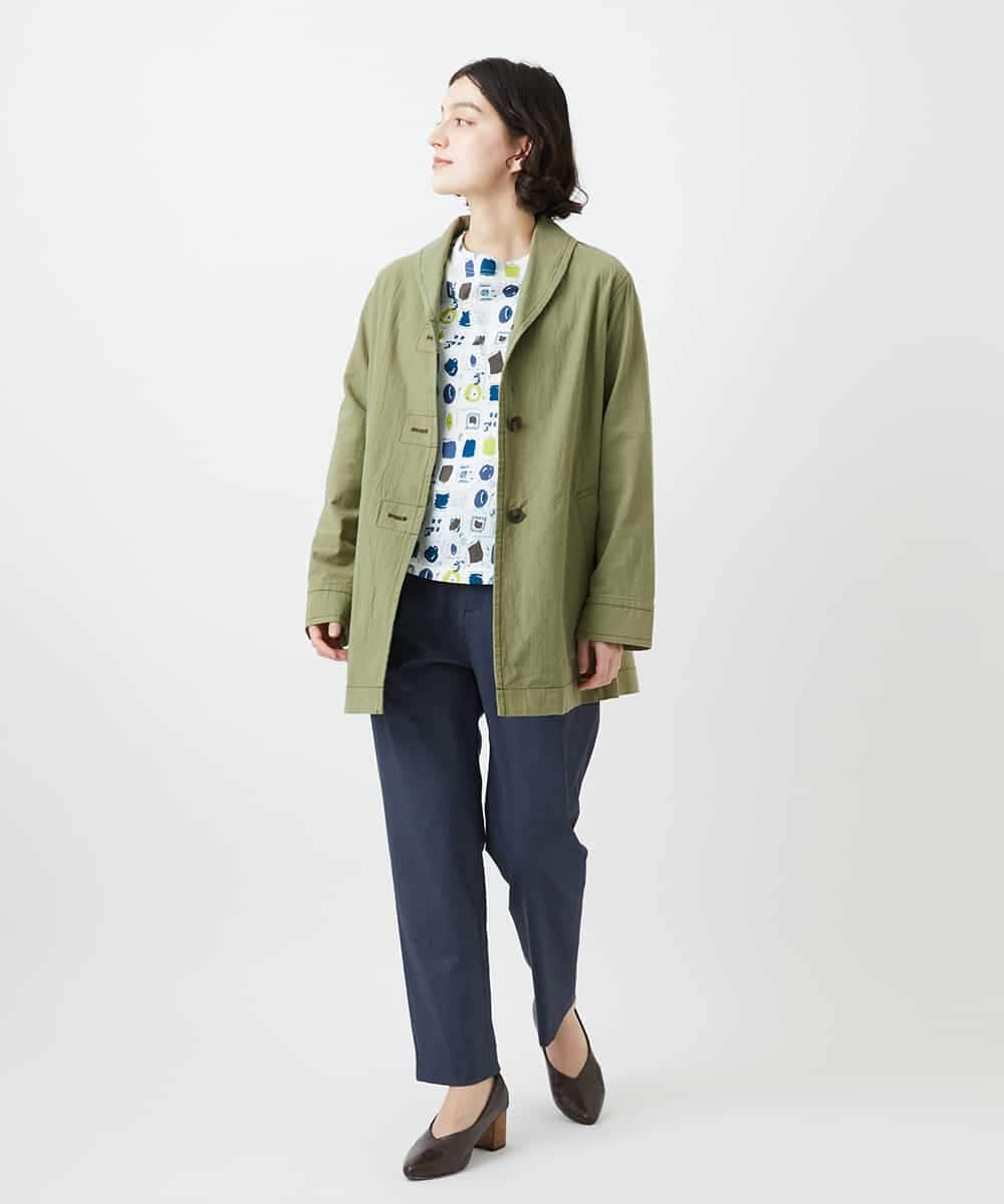 NHDGF26360 GIANNI LO GIUDICE(小さいサイズ)(メゾン ドゥ サンク) コットンナチュラルワッシャージャケット グリーン