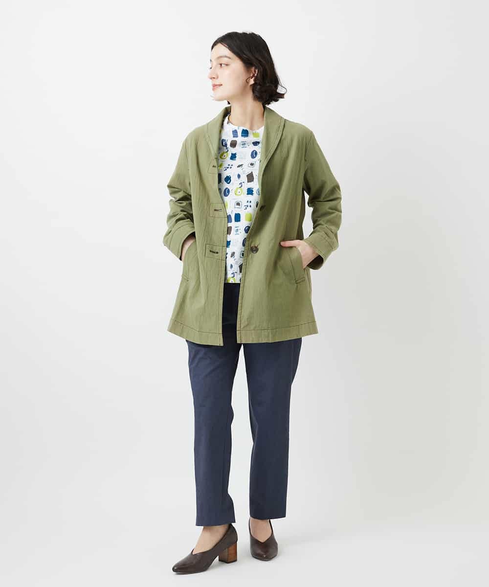 NHDGF26360 GIANNI LO GIUDICE(小さいサイズ)(メゾン ドゥ サンク) コットンナチュラルワッシャージャケット グリーン