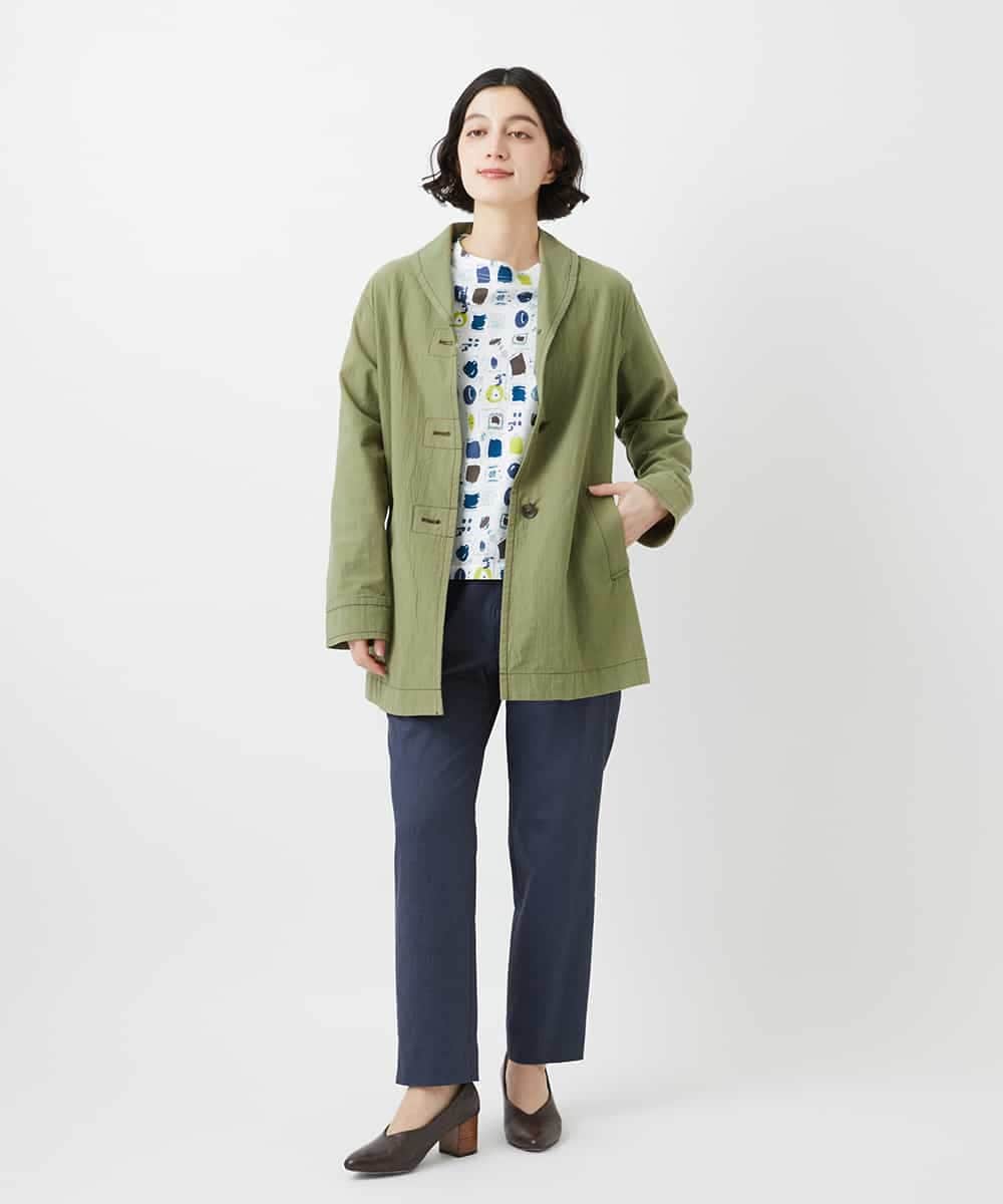 NHDGF26360 GIANNI LO GIUDICE(小さいサイズ)(メゾン ドゥ サンク) コットンナチュラルワッシャージャケット グリーン