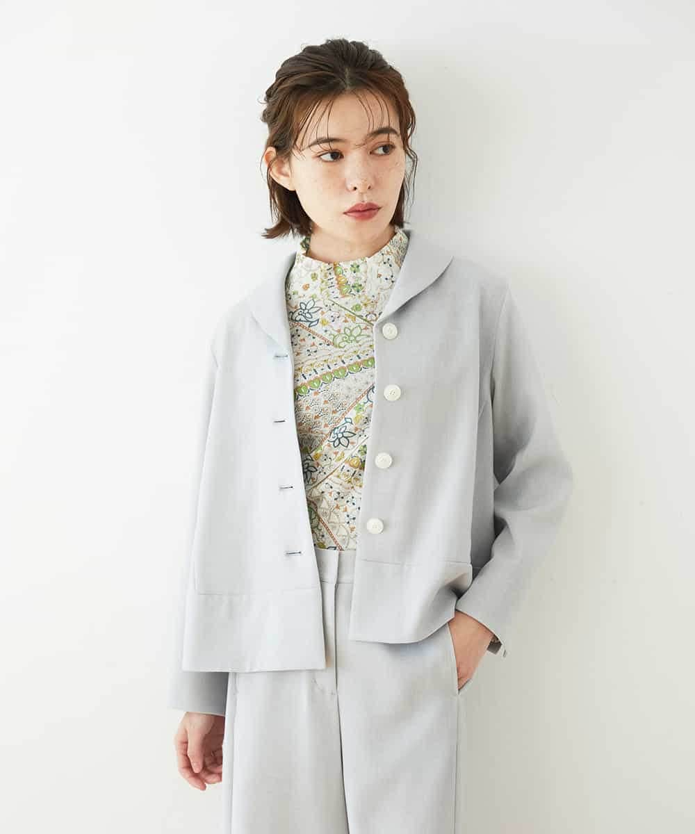 NHDGF88290 GIANNI LO GIUDICE(小さいサイズ)(メゾン ドゥ サンク) [セットアップ対応]リネンライクジャケット ライトグレー