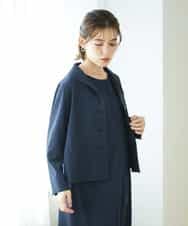 NHDGF88290 GIANNI LO GIUDICE(小さいサイズ)(メゾン ドゥ サンク) [セットアップ対応]リネンライクジャケット ライトグレー