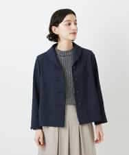 NHDGF88290 GIANNI LO GIUDICE(小さいサイズ)(メゾン ドゥ サンク) [セットアップ対応]リネンライクジャケット ライトグレー