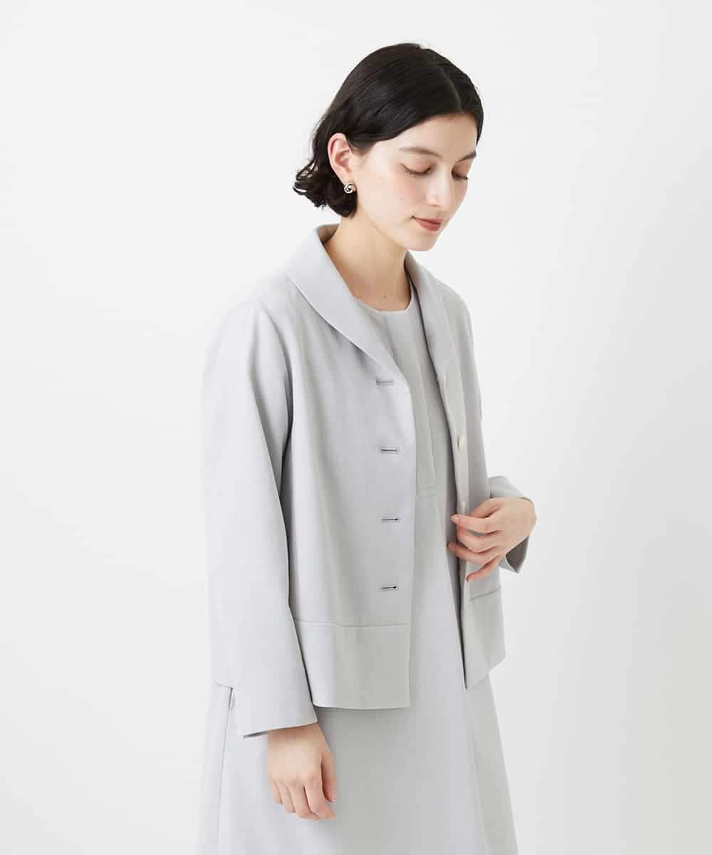 NHDGF88290 GIANNI LO GIUDICE(小さいサイズ)(メゾン ドゥ サンク) [セットアップ対応]リネンライクジャケット ライトグレー