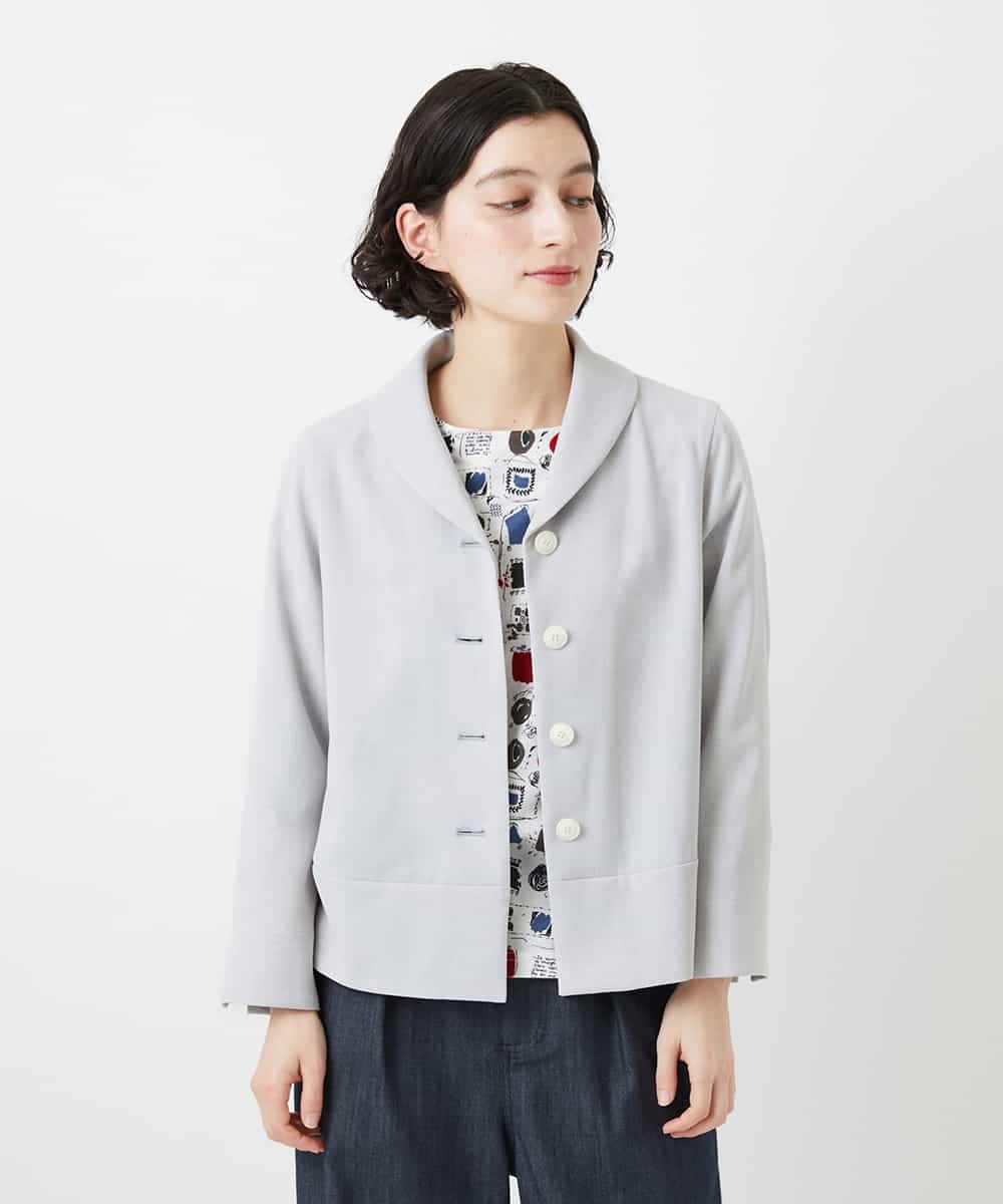 NHDGF88290 GIANNI LO GIUDICE(小さいサイズ)(メゾン ドゥ サンク) [セットアップ対応]リネンライクジャケット ライトグレー