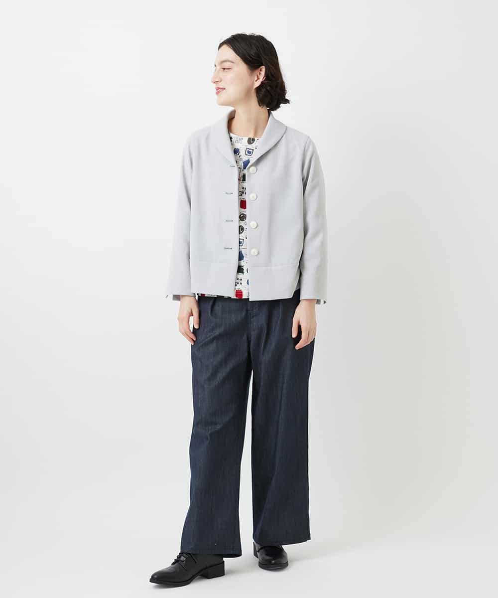 NHDGF88290 GIANNI LO GIUDICE(小さいサイズ)(メゾン ドゥ サンク) [セットアップ対応]リネンライクジャケット ライトグレー