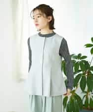 NHDGF89260 GIANNI LO GIUDICE(小さいサイズ)(メゾン ドゥ サンク) [セットアップ対応]リネンライクノーカラージレ ライトグレー