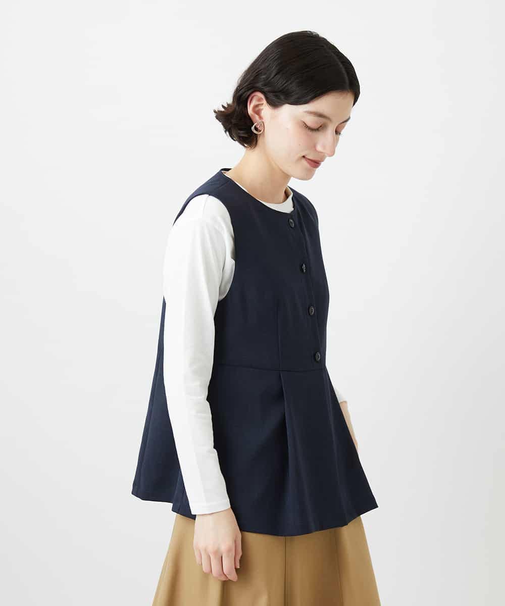 NHDGF89260 GIANNI LO GIUDICE(小さいサイズ)(メゾン ドゥ サンク) [セットアップ対応]リネンライクノーカラージレ ライトグレー