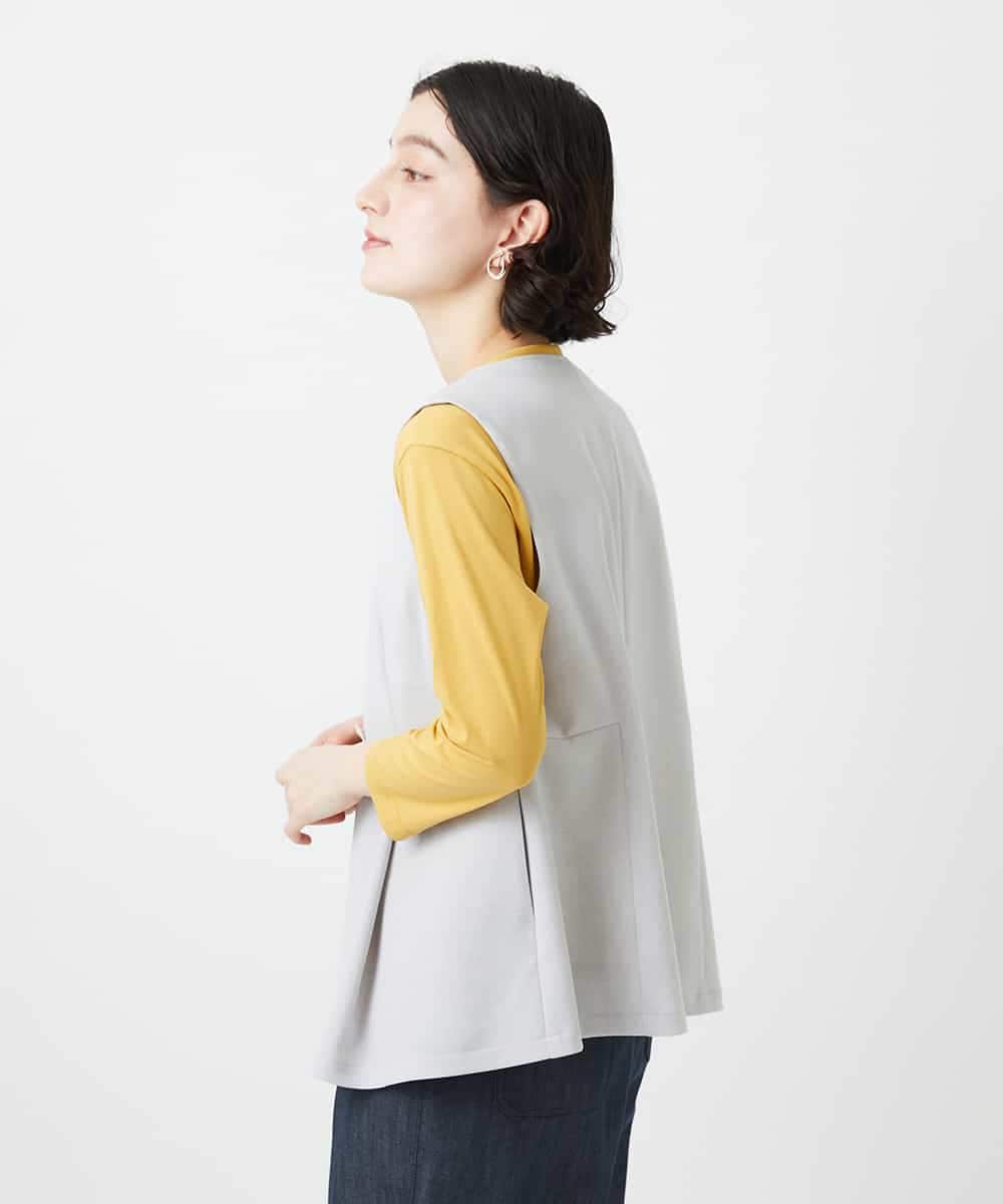 NHDGF89260 GIANNI LO GIUDICE(小さいサイズ)(メゾン ドゥ サンク) [セットアップ対応]リネンライクノーカラージレ ライトグレー