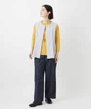 NHDGF89260 GIANNI LO GIUDICE(小さいサイズ)(メゾン ドゥ サンク) [セットアップ対応]リネンライクノーカラージレ ライトグレー