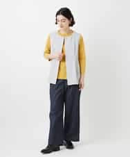 NHDGF89260 GIANNI LO GIUDICE(小さいサイズ)(メゾン ドゥ サンク) [セットアップ対応]リネンライクノーカラージレ ライトグレー