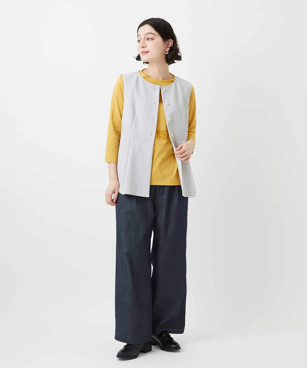 NHDGF89260 GIANNI LO GIUDICE(小さいサイズ)(メゾン ドゥ サンク) [セットアップ対応]リネンライクノーカラージレ ライトグレー