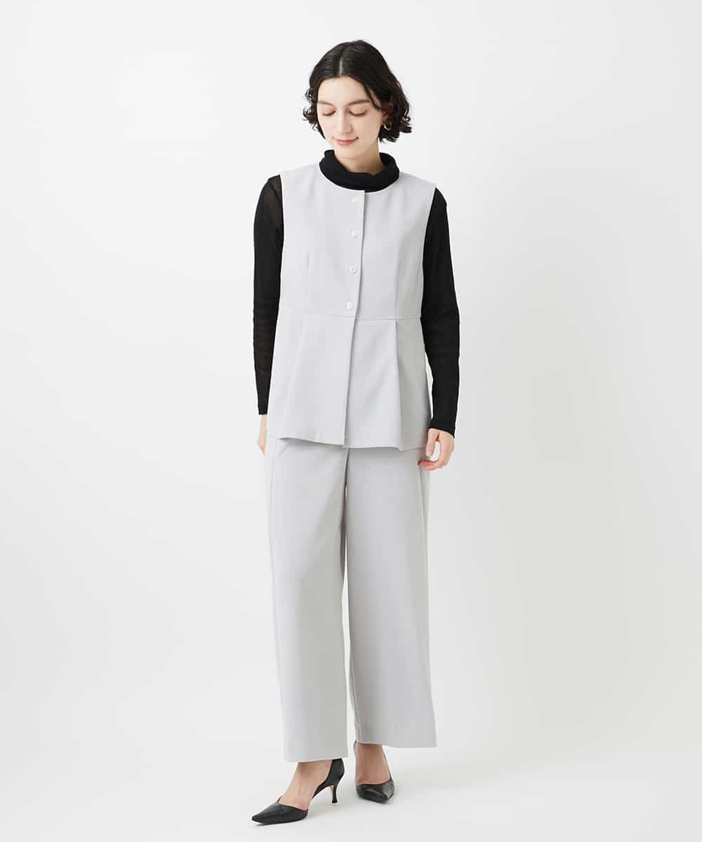 NHDGF89260 GIANNI LO GIUDICE(小さいサイズ)(メゾン ドゥ サンク) [セットアップ対応]リネンライクノーカラージレ ライトグレー