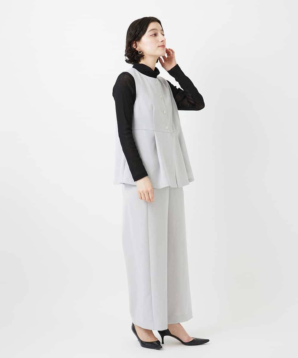 NHDGF89260 GIANNI LO GIUDICE(小さいサイズ)(メゾン ドゥ サンク) [セットアップ対応]リネンライクノーカラージレ ライトグレー