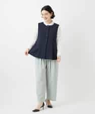 NHDGF89260 GIANNI LO GIUDICE(小さいサイズ)(メゾン ドゥ サンク) [セットアップ対応]リネンライクノーカラージレ ライトグレー